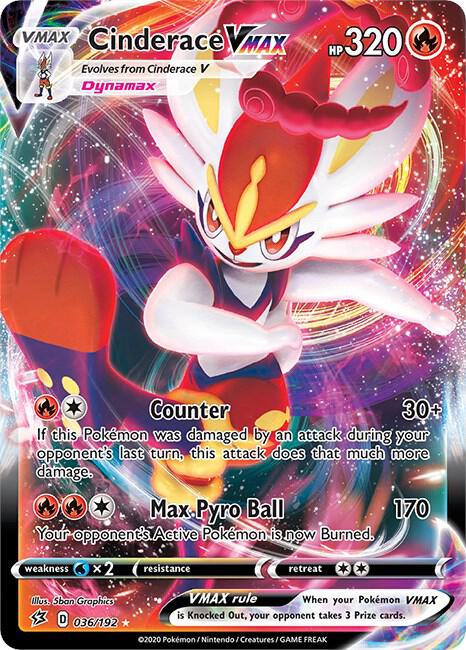 Pokemon - Rebel Clash - Cinderace VMAX - 036/192 - Holofoil