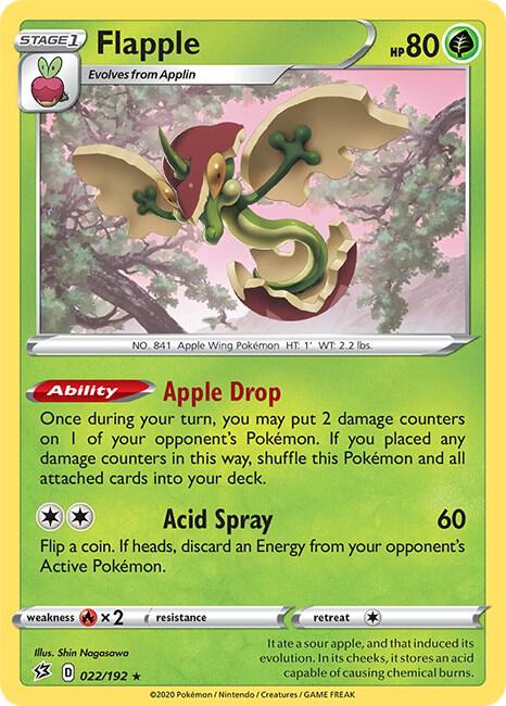 Pokemon - Rebel Clash - Flapple - 022/192 - Reverse Holofoil