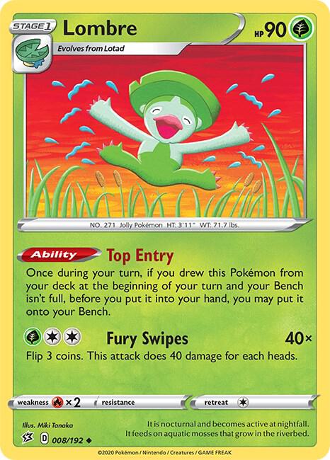 Pokemon - Rebel Clash - Lombre - 008/192 - Reverse Holofoil
