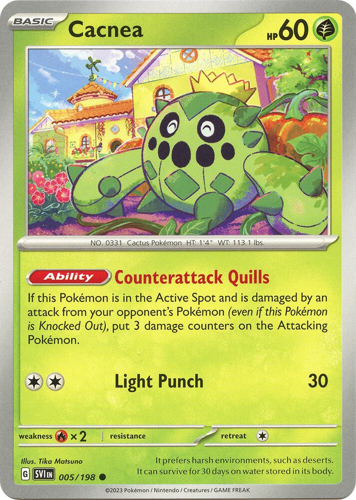 Pokemon - Scarlet & Violet - Cacnea - 005/198 - Reverse Holofoil