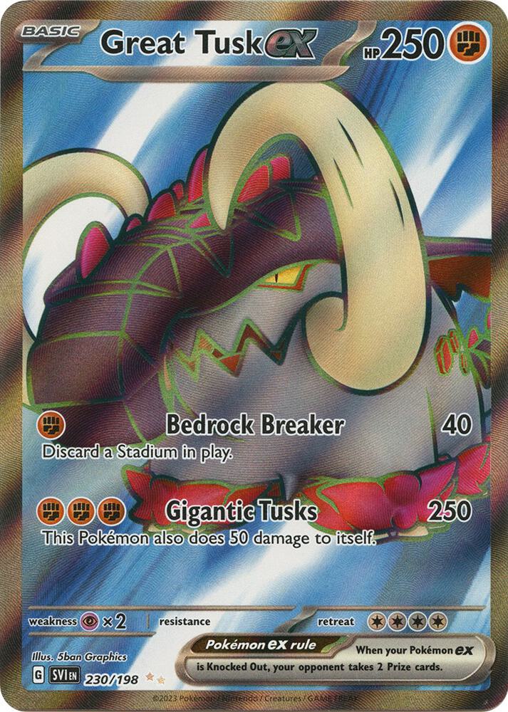 Pokemon - Scarlet & Violet - Great Tusk ex - 230/198 - Holofoil