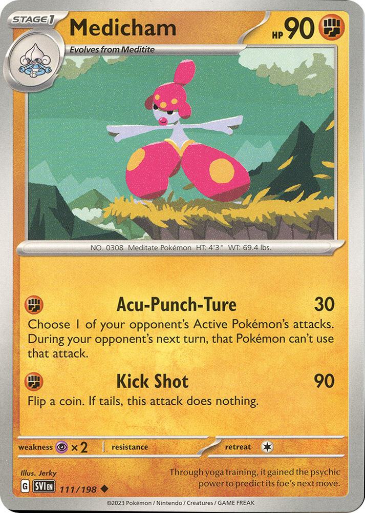 Pokemon - Scarlet & Violet - Medicham - 111/198 - Reverse Holofoil