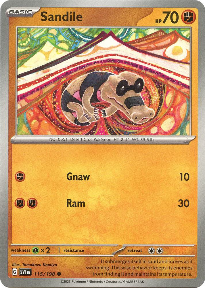 Pokemon - Scarlet & Violet - Sandile - 115/198 - Reverse Holofoil