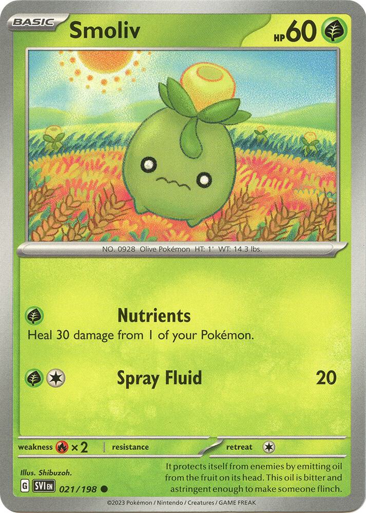 Pokemon - Scarlet & Violet - Smoliv - 021/198 - Reverse Holofoil