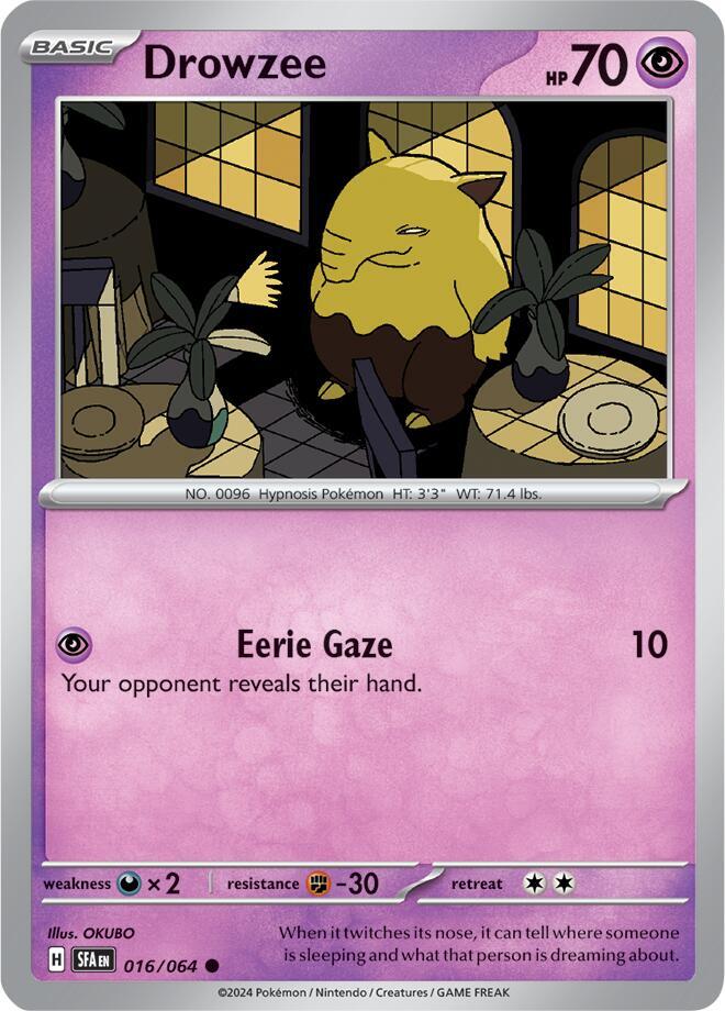 Pokemon - Shrouded Fable - Drowzee - 016/064 - Reverse Holofoil