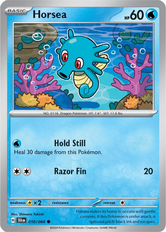 Pokemon - Shrouded Fable - Horsea - 010/064 - Reverse Holofoil