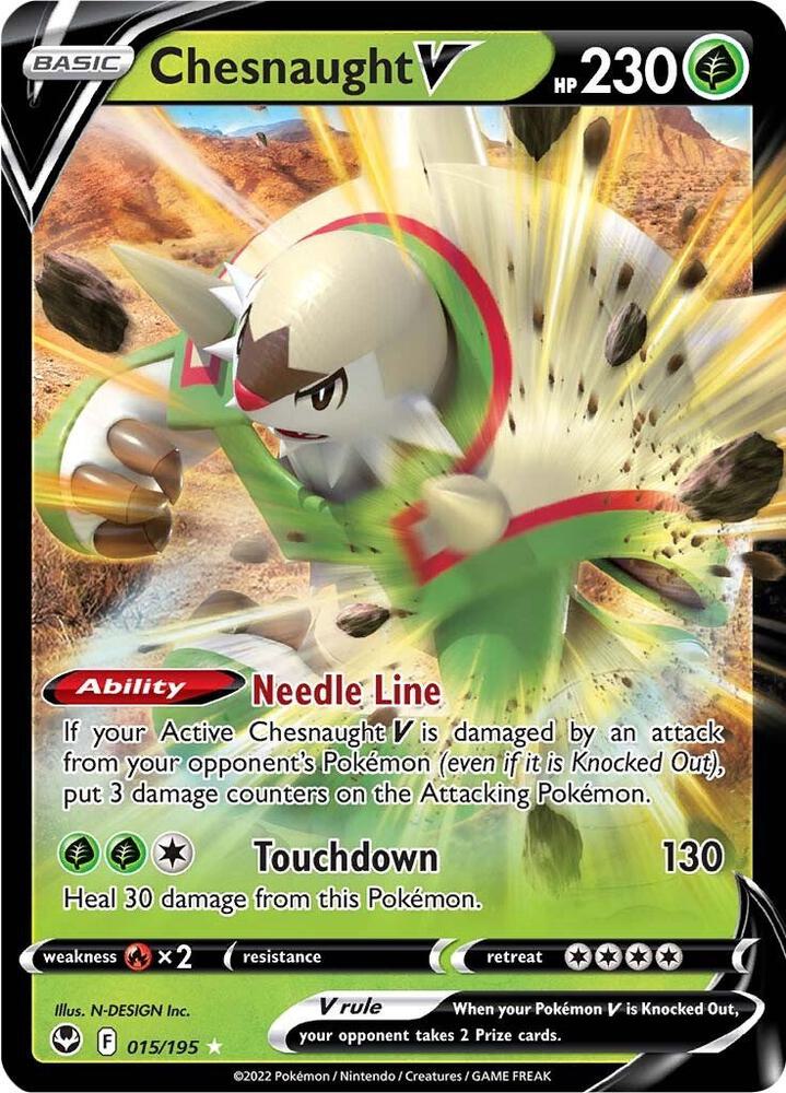 Pokemon - Silver Tempest - Chesnaught V - 015/195 - Holofoil