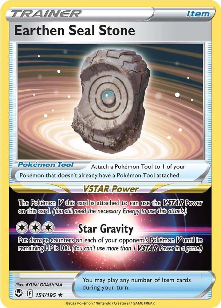 Pokemon - Silver Tempest - Earthen Seal Stone - 154/195 - Holofoil