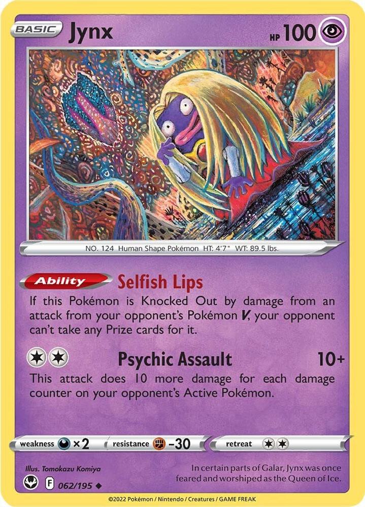 Pokemon - Silver Tempest - Jynx - 062/195 - Reverse Holofoil