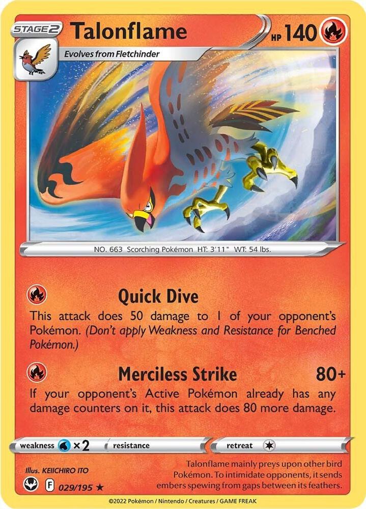Pokemon - Silver Tempest - Talonflame - 029/195 - Reverse Holofoil