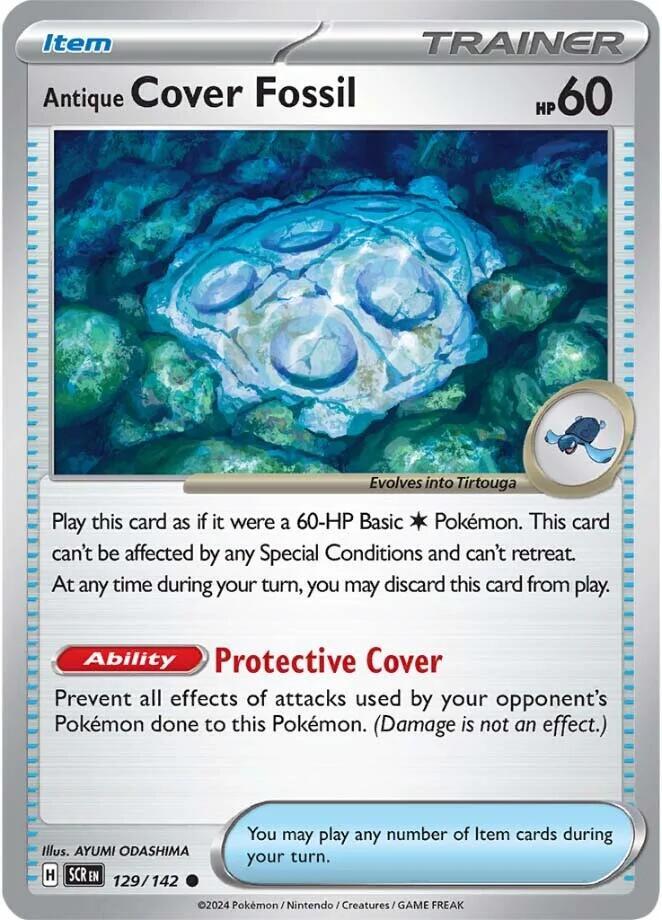 Pokemon - Stellar Crown - Antique Cover Fossil - 129/142 - Reverse Holofoil