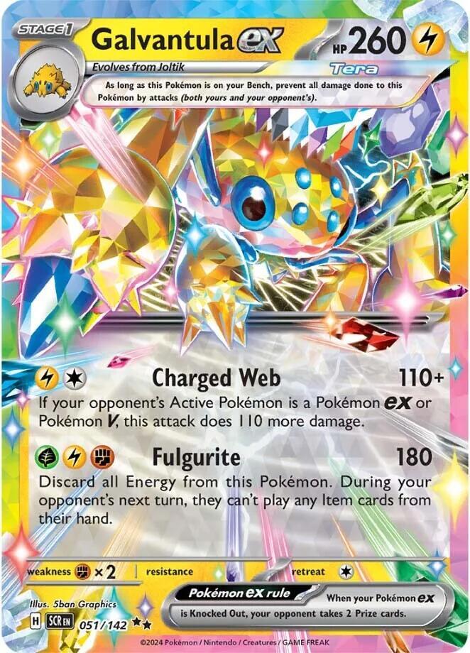 Pokemon - Stellar Crown - Galvantula ex - 051/142 - Holofoil