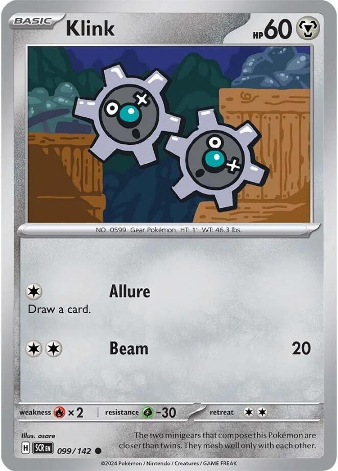 Pokemon - Stellar Crown - Klink - 099/142 - Reverse Holofoil