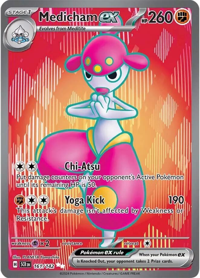 Pokemon - Stellar Crown - Medicham ex - 161/142 - Holofoil