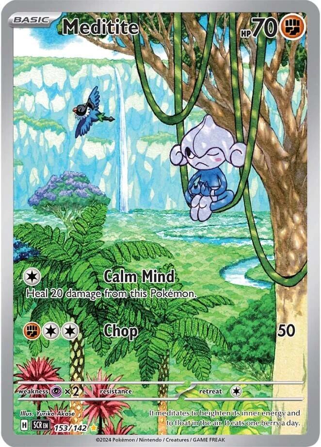 Pokemon - Stellar Crown - Meditite - 153/142 - Holofoil