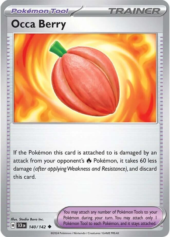 Pokemon - Stellar Crown - Occa Berry - 140/142 - Reverse Holofoil