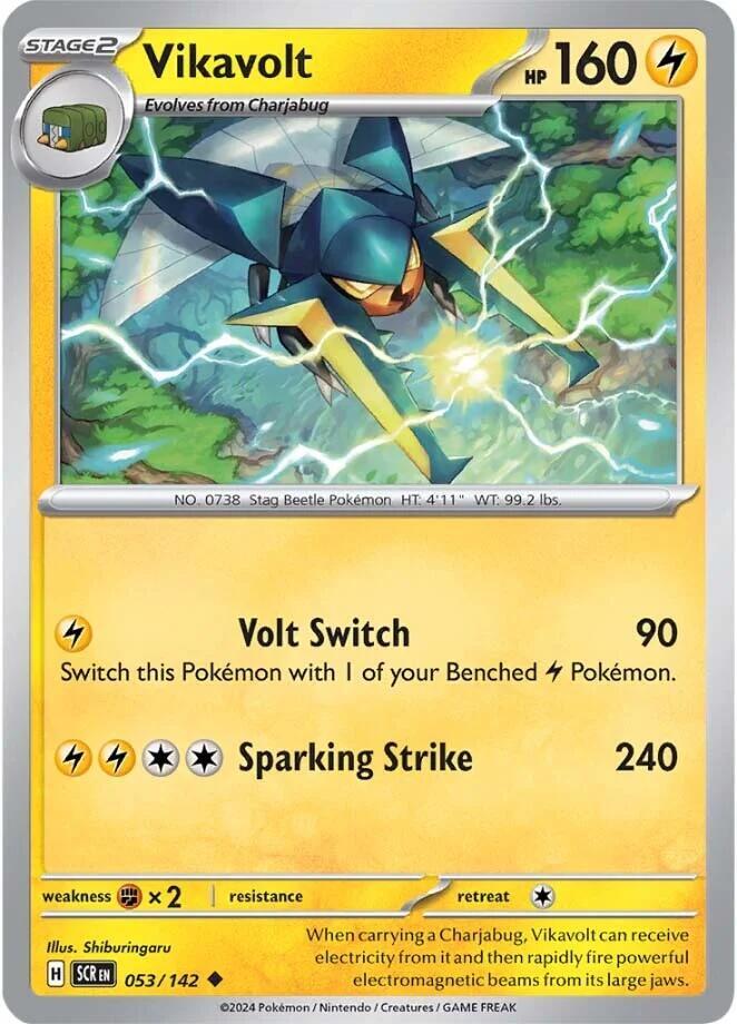 Pokemon - Stellar Crown - Vikavolt - 053/142 - Reverse Holofoil