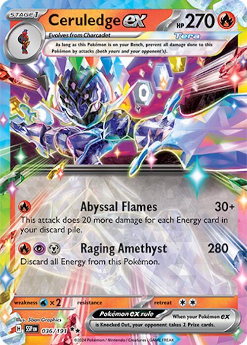 Pokemon - Surging Sparks - Ceruledge ex - 036/191 - Holofoil