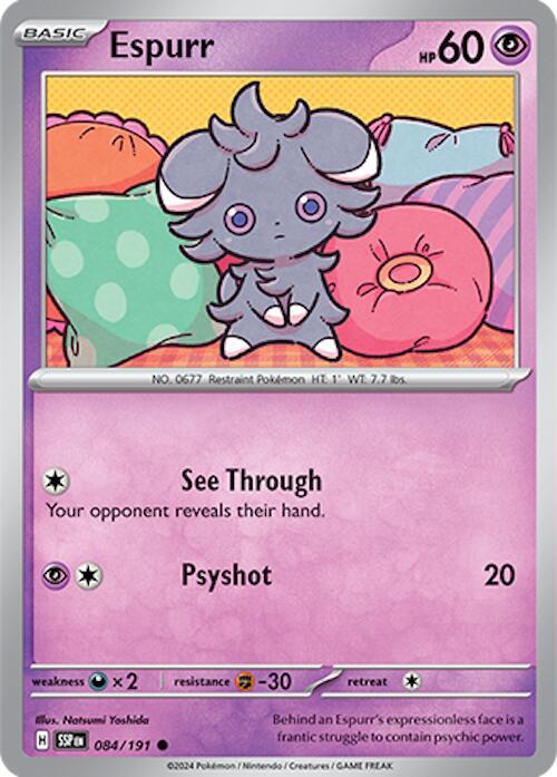 Pokemon - Surging Sparks - Espurr - 084/191 - Reverse Holofoil