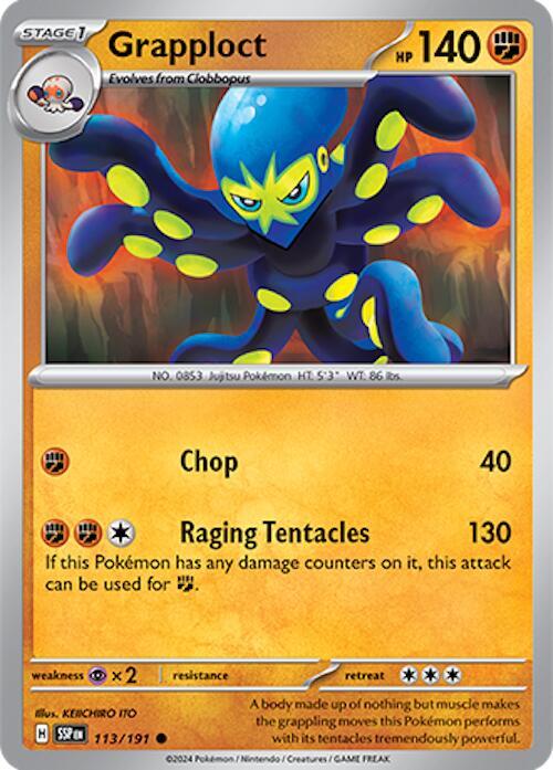 Pokemon - Surging Sparks - Grapploct - 113/191 - Reverse Holofoil