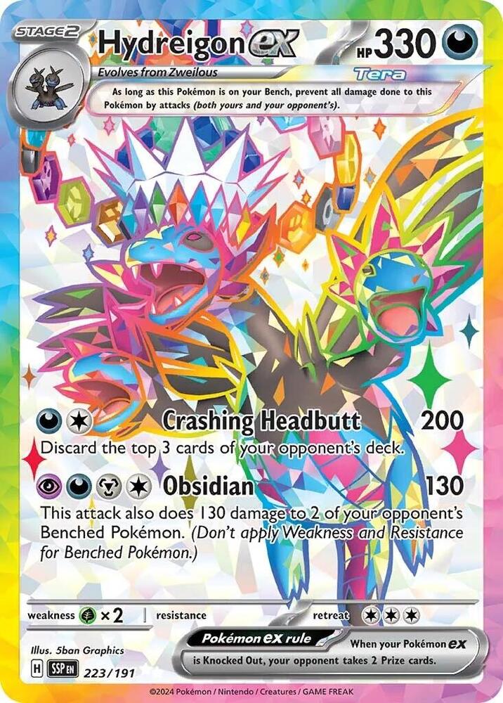 Pokemon - Surging Sparks - Hydreigon ex - 223/191 - Holofoil