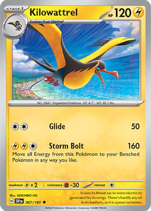 Pokemon - Surging Sparks - Kilowattrel - 067/191 - Reverse Holofoil