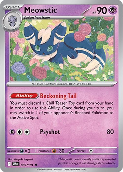 Pokemon - Surging Sparks - Meowstic - 085/191 - Reverse Holofoil