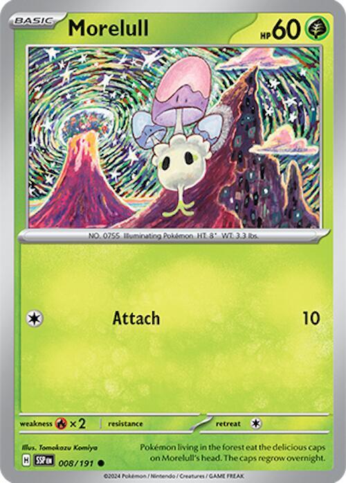 Pokemon - Surging Sparks - Morelull - 008/191 - Reverse Holofoil