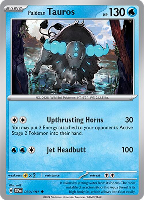 Pokemon - Surging Sparks - Paldean Tauros - 039/191 - Reverse Holofoil
