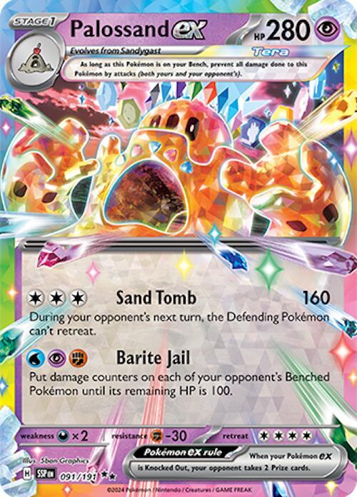 Pokemon - Surging Sparks - Palossand ex - 091/191 - Holofoil