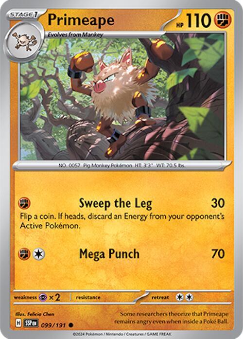 Pokemon - Surging Sparks - Primeape - 099/191 - Reverse Holofoil