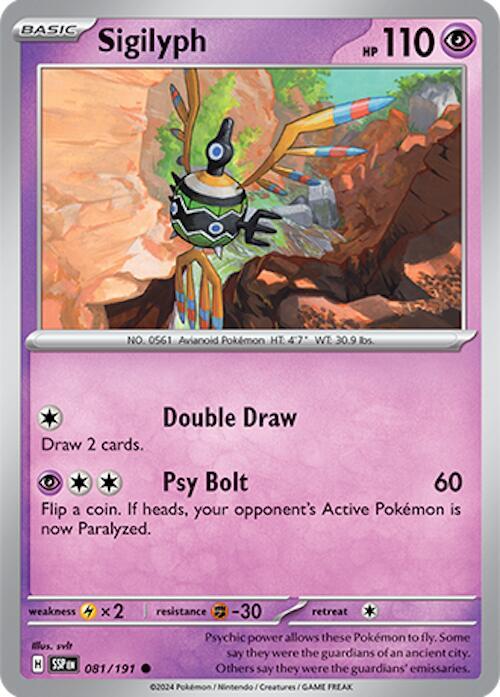 Pokemon - Surging Sparks - Sigilyph - 081/191 - Reverse Holofoil