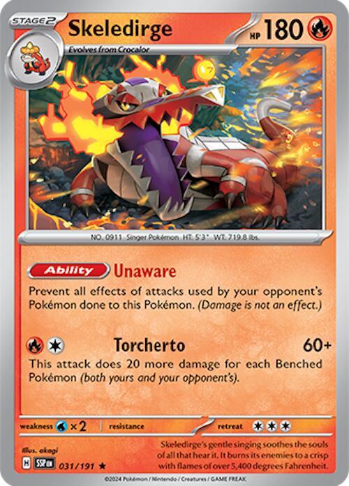 Pokemon - Surging Sparks - Skeledirge - 031/191 - Reverse Holofoil