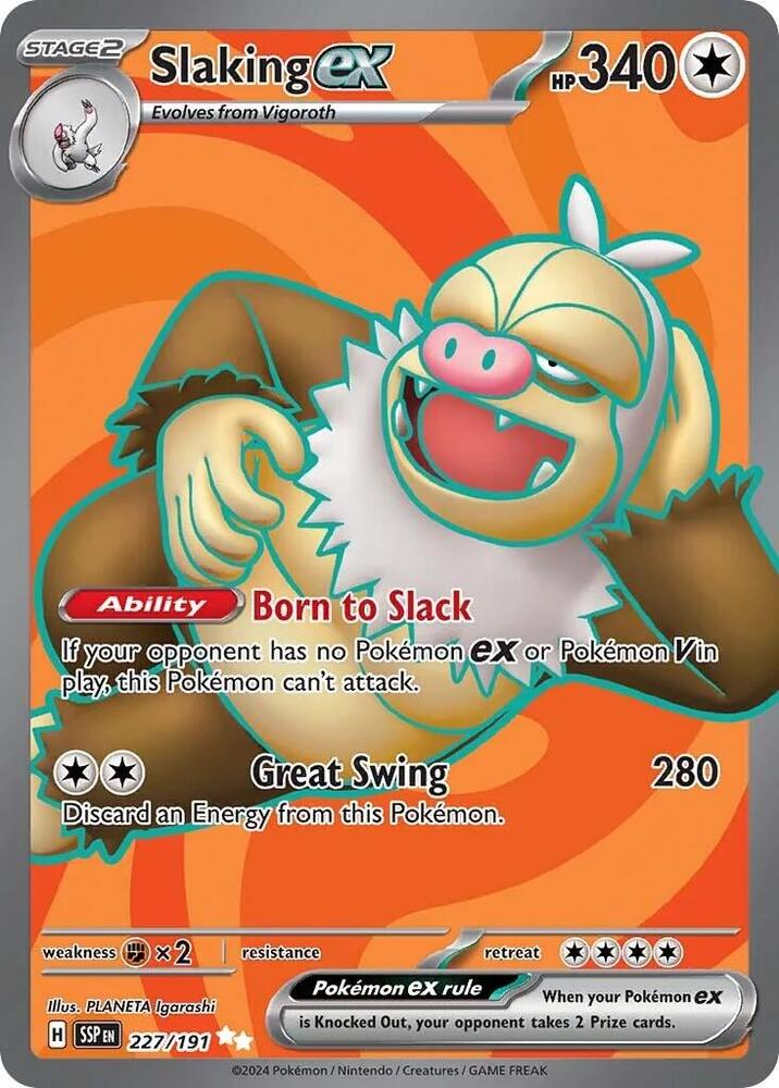 Pokemon - Surging Sparks - Slaking ex - 227/191 - Holofoil