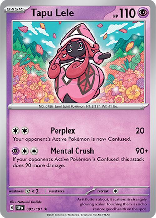 Pokemon - Surging Sparks - Tapu Lele - 092/191 - Reverse Holofoil