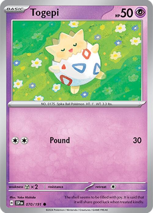 Pokemon - Surging Sparks - Togepi - 070/191 - Reverse Holofoil