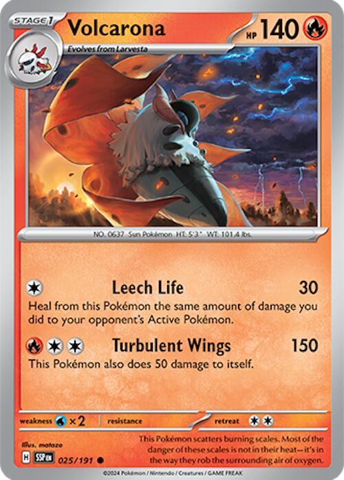 Pokemon - Surging Sparks - Volcarona - 025/191 - Reverse Holofoil