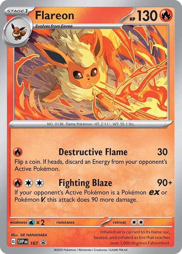 Pokemon - S&V - Black Star Promo - Flareon - 167 - Cosmos Holo