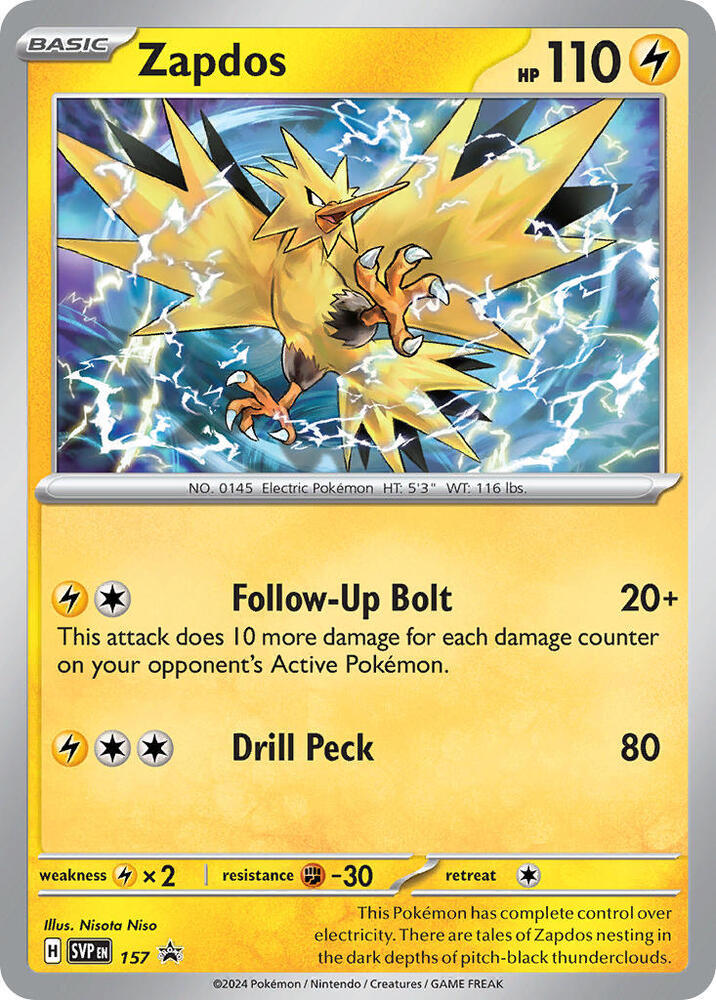 Pokemon - S&V - Black Star Promo - Zapdos - 157
