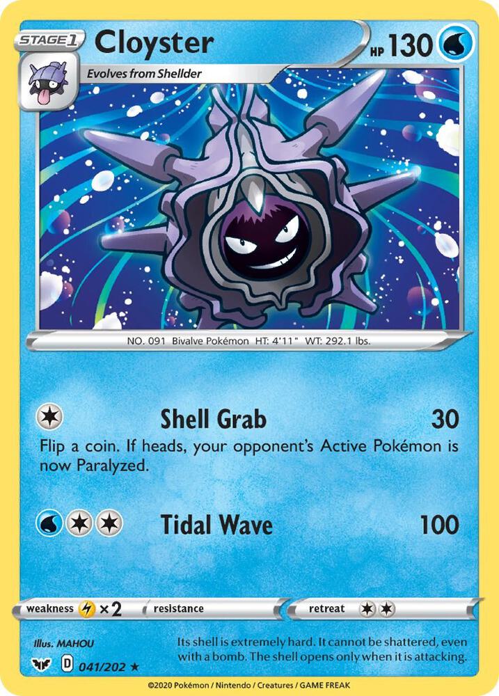 Pokemon - Sword & Shield - Cloyster - 041/202 - Reverse Holofoil