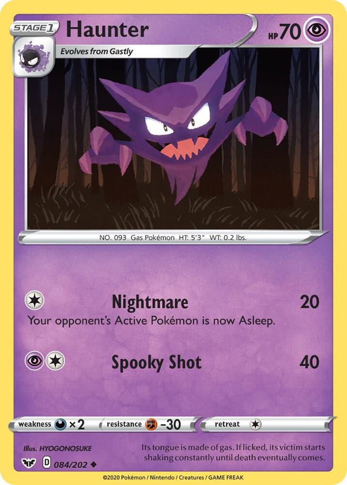 Pokemon - Sword & Shield - Haunter - 084/202 - Reverse Holofoil