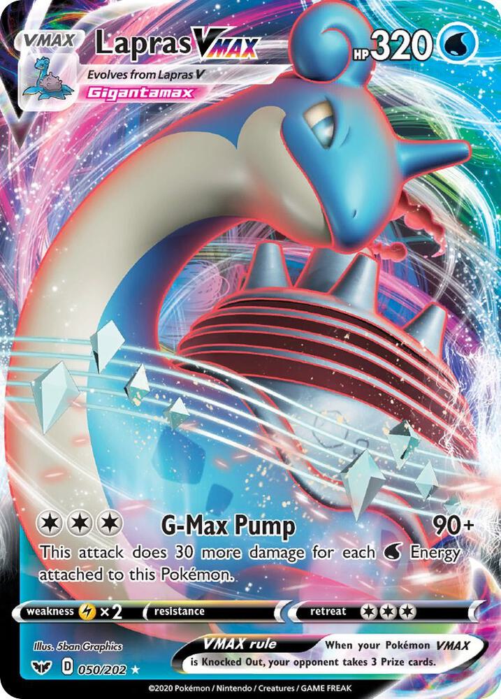 Pokemon - Sword & Shield - Lapras VMAX - 050/202 - Holofoil
