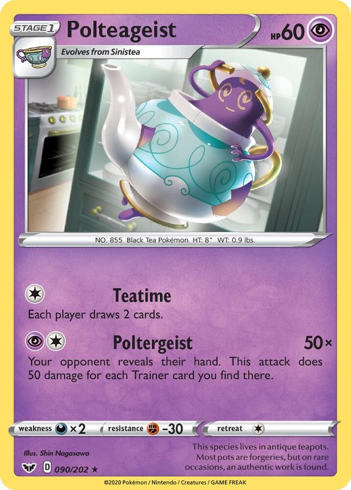 Pokemon - Sword & Shield - Polteageist - 090/202 - Reverse Holofoil