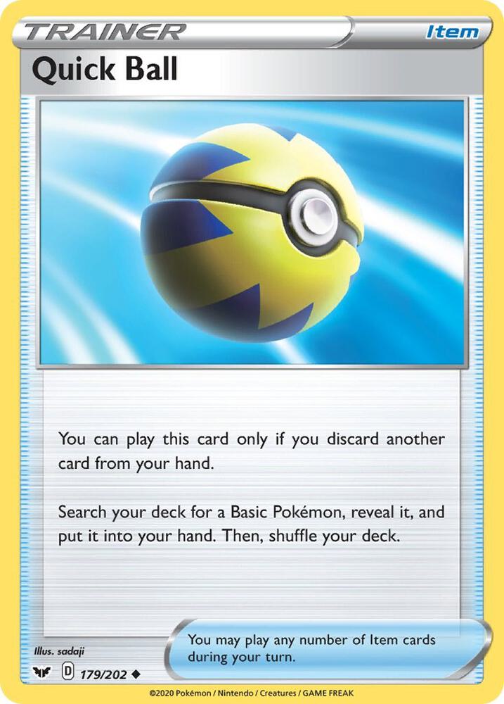 Pokemon - Sword & Shield - Quick Ball - 179/202 - Reverse Holofoil