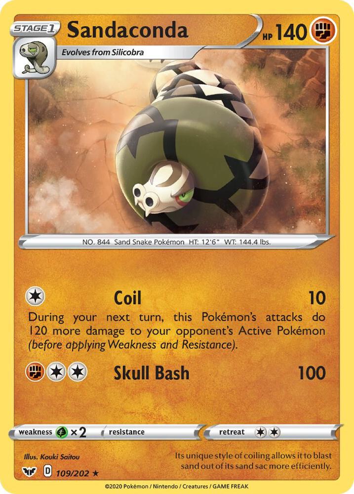 Pokemon - Sword & Shield - Sandaconda - 109/202 - Reverse Holofoil