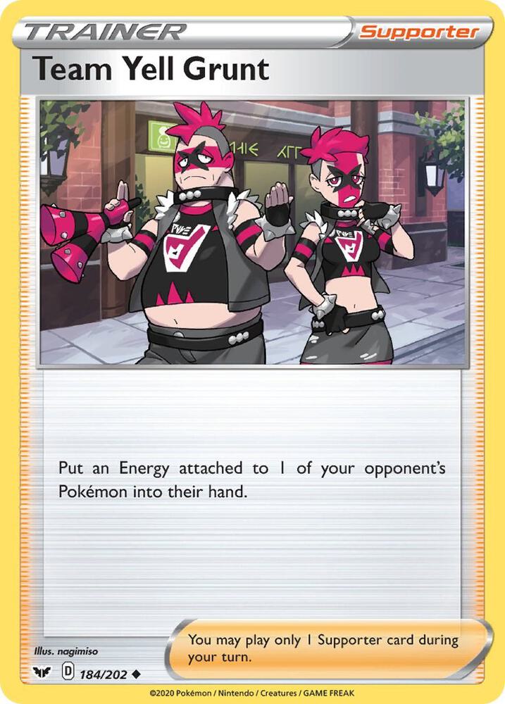 Pokemon - Sword & Shield - Team Yell Grunt - 184/202 - Reverse Holofoil
