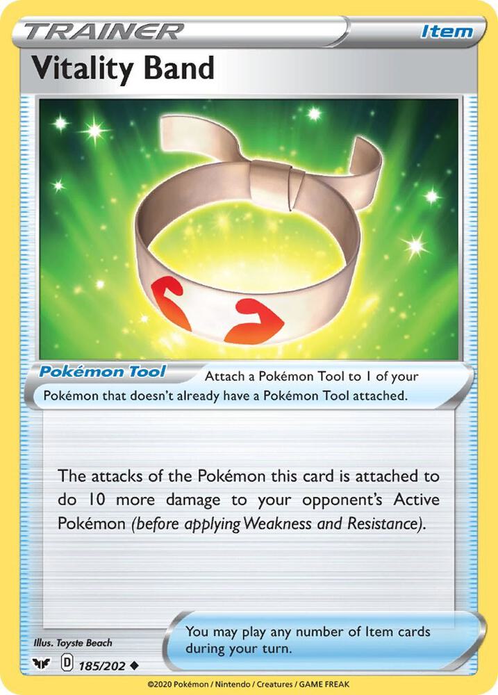 Pokemon - Sword & Shield - Vitality Band - 185/202 - Reverse Holofoil