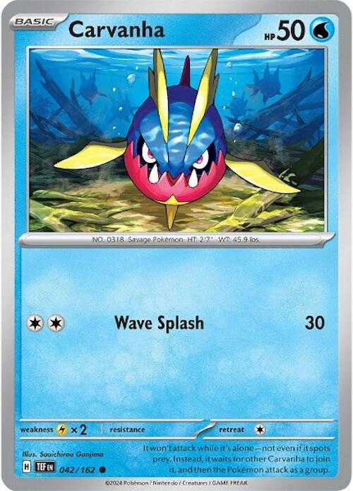 Pokemon - Temporal Forces - Carvanha - 042/162 - Reverse Holofoil