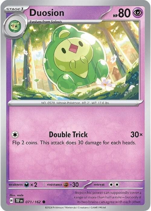 Pokemon - Temporal Forces - Duosion - 071/162 - Reverse Holofoil