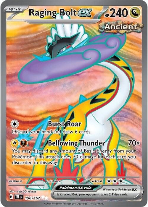 Pokemon - Temporal Forces - Raging Bolt ex - 196/162 - Holofoil